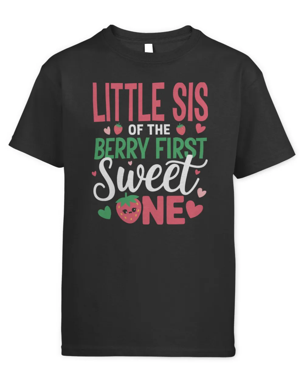 Little Sis of The Berry First Sweet One Sister Birthday Girl Long Sleeve T-Shirt Kids Standard T-Shirt black xs