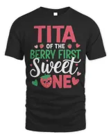Tita of The Berry First Sweet One Aunt Bday Girl Strawberry Long Sleeve T-Shirt Unisex Standard T-Shirt black s