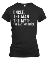 Uncle The Man The Myth The Bad Influence Funny Gifts Uncle Long Sleeve T-Shirt Women's Premium Slim Fit Tee black s